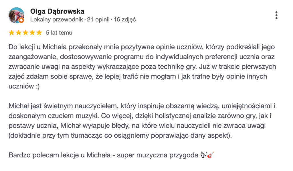 nauczyciel gitary opinie